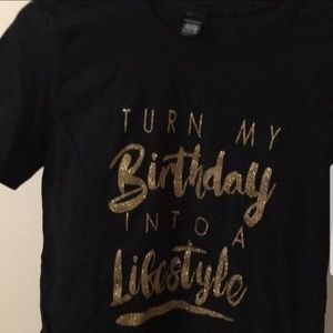 Birthday tshirt black and gold